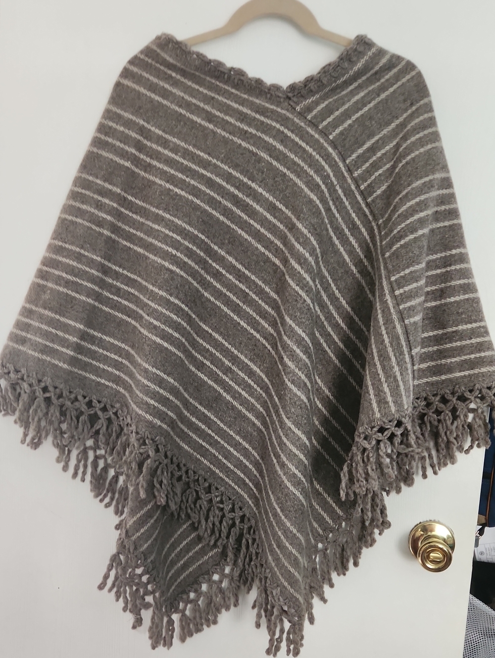 Striped Wool Poncho